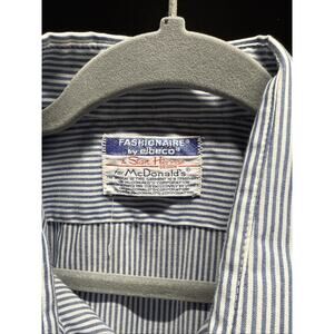 Vintage 80s Stan Herman McDonald's Uniform Shirt Men's L 1983 Striped